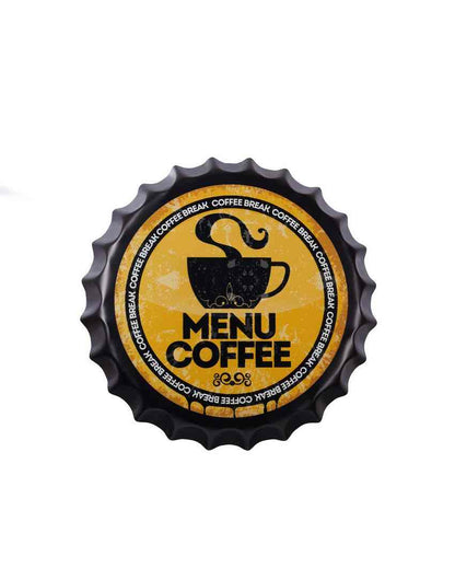 Menu Coffee Bottle Cap Wall Decor | 14 inches