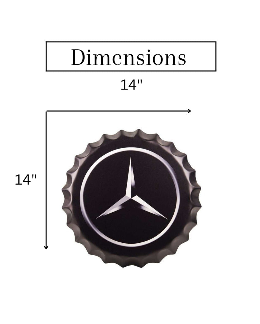 Mercedes Bottle Cap Wall Decor | 14 inches