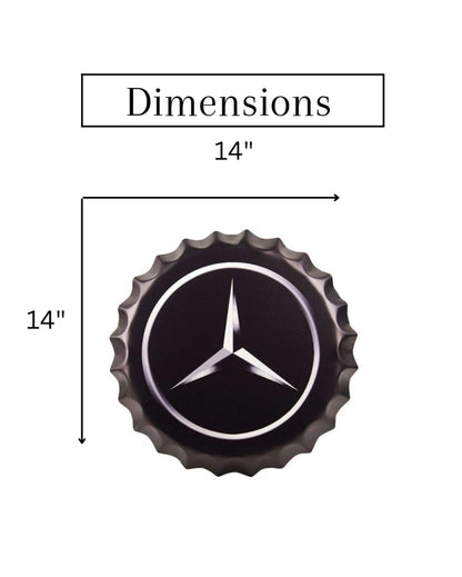 Mercedes Bottle Cap Wall Decor | 14 inches