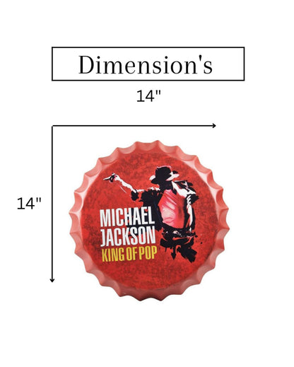 Michael Jackson Bottle Cap Wall Decor | 14 inches