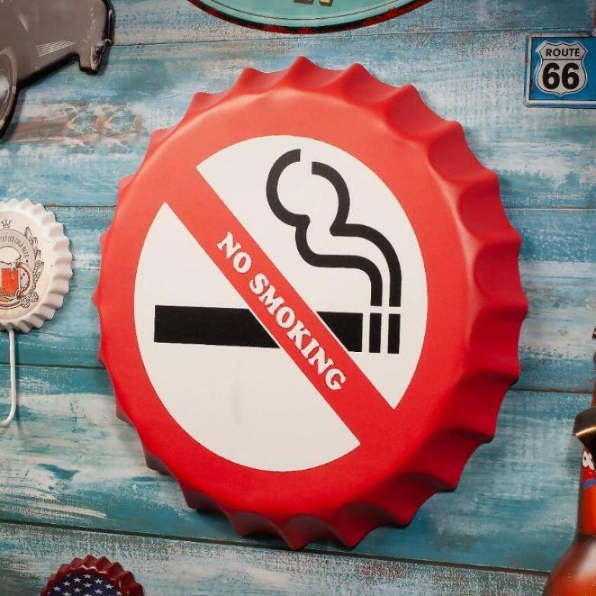 No Smoking Bottle Cap Wall Decor | 14 inches