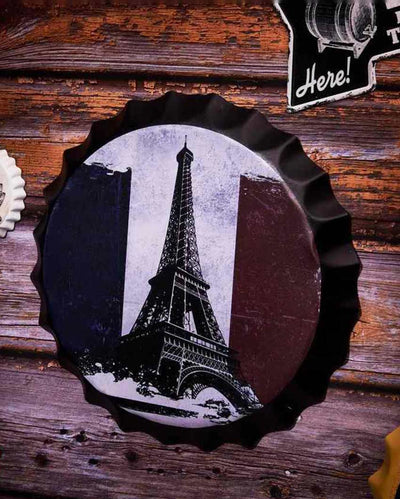 Paris Bottle Cap Wall Decor | 14 inches