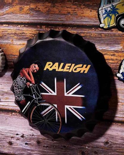 Raleigh Bottle Cap Wall Decor | 14 inches