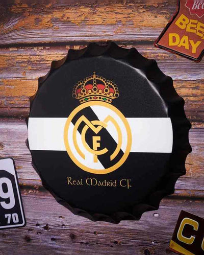 Real Madrid Bottle Cap Wall Decor | 14 inches