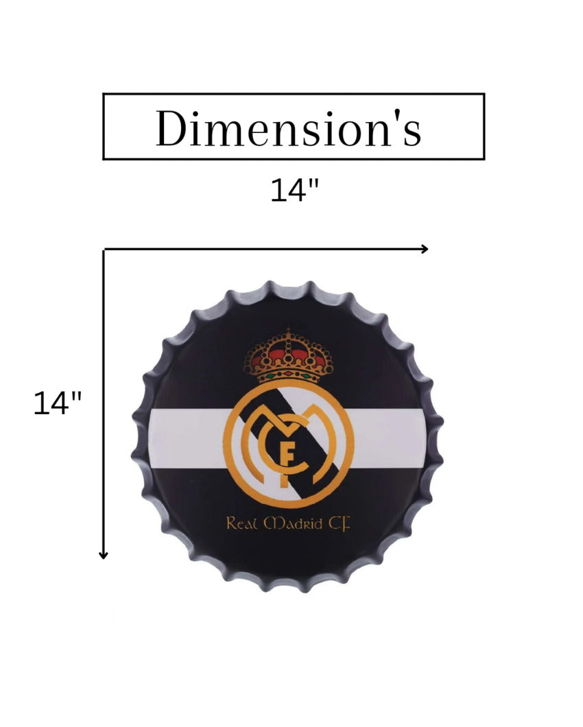 Real Madrid Bottle Cap Wall Decor | 14 inches