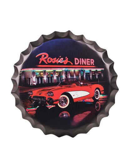 Rosie's Diner Bottle Cap Wall Decor | 14 inches