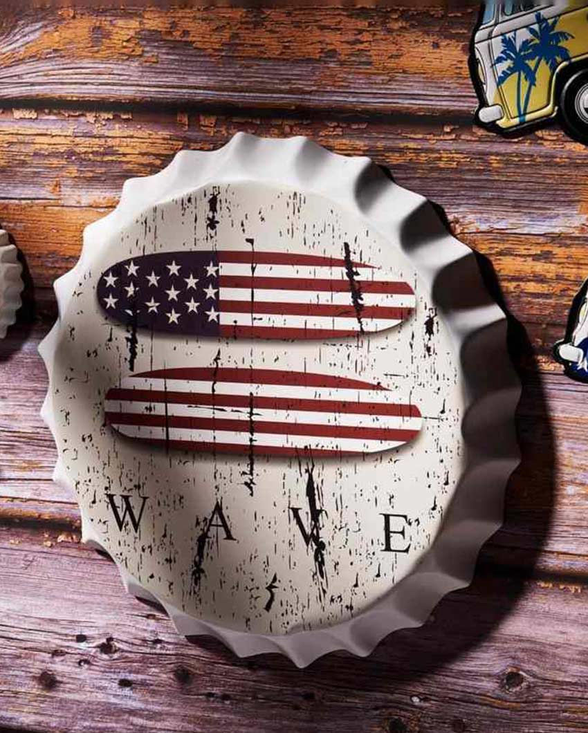 Wave Board Bottle Cap Wall Decor | 14 inches