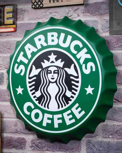 Starbucks Coffee Bottle Cap Wall Decor | 14 x 14 inches