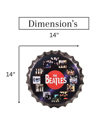 The Beatles CD Bottle Cap Wall Decor | 14 inches