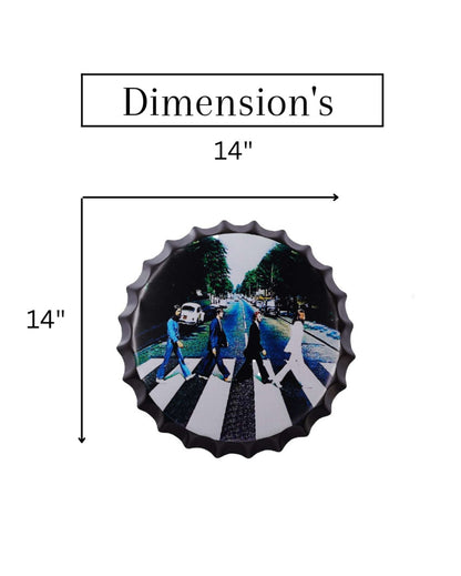 The Beatles Abbey Road Bottle Cap Wall Decor | 14 inches