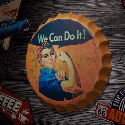 We Can Do It Bottle Cap Wall Decor | 14 inches