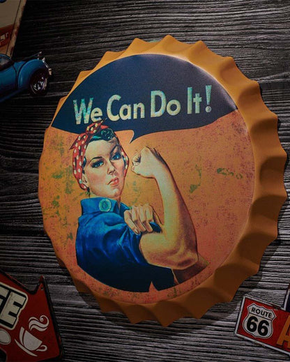 We Can Do It Bottle Cap Wall Decor | 14 inches