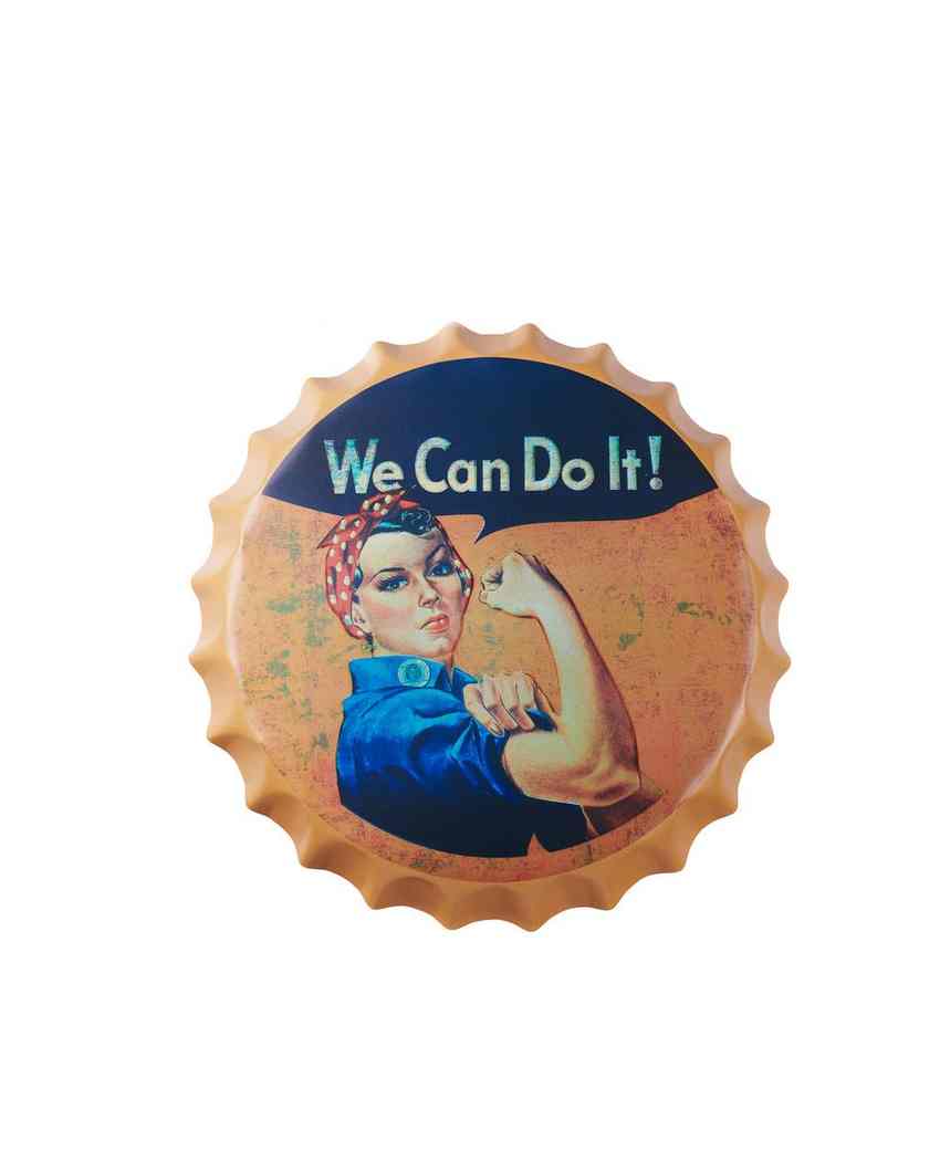 We Can Do It Bottle Cap Wall Decor | 14 inches