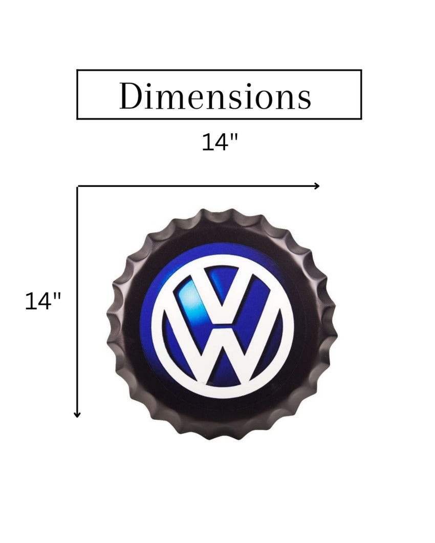 Volkswagen Bottle Cap Wall Decor | 14 inches