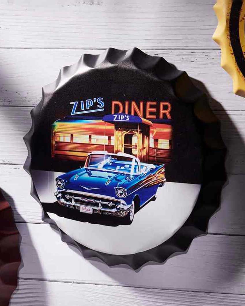 Zip's Diner Bottle Caps Wall Decor | 14 inches