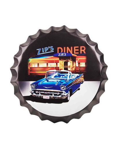 Zip's Diner Bottle Caps Wall Decor | 14 inches