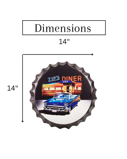 Zip's Diner Bottle Caps Wall Decor | 14 inches