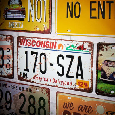 Wisconsin 170 SZA Number Plates Wall Sign | 12 x 6 inches