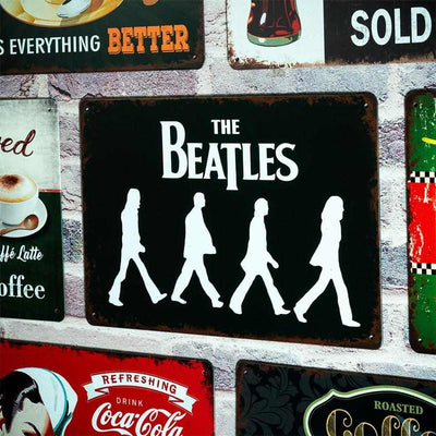 The Beatles Walking Number Plates Big Wall Sign | 12 x 8 inches