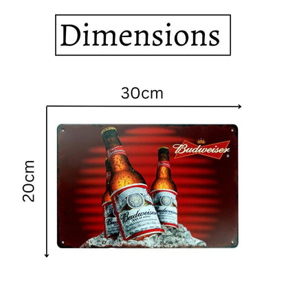 Budweiser Bottles Number Plates Big Wall Sign | 12 x 8 inches