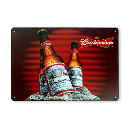Budweiser Bottles Number Plates Big Wall Sign | 12 x 8 inches