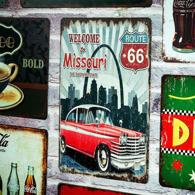 Chev Welcome to Missouri Number Plates Big Wall Sign | 12 x 8 inches