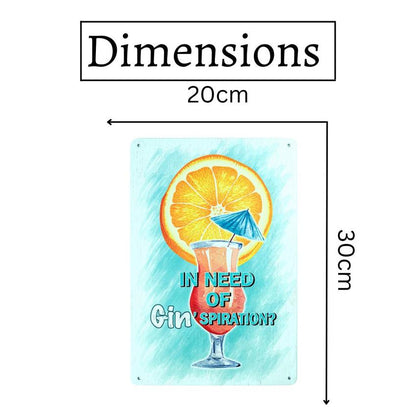 Gin'spiration Number Plates Big Wall Sign | 12 x 8 inches