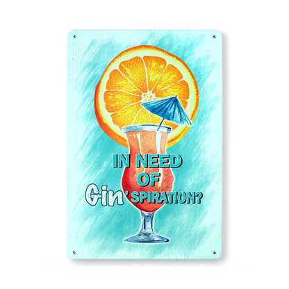 Gin'spiration Number Plates Big Wall Sign | 12 x 8 inches