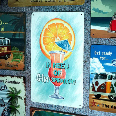 Gin'spiration Number Plates Big Wall Sign | 12 x 8 inches