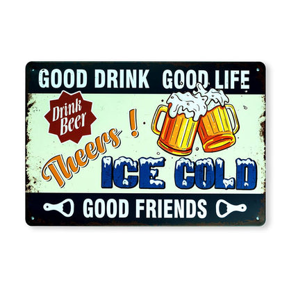 Good Drink Good Life Number Plates Big Wall Sign | 12 x 8 inches