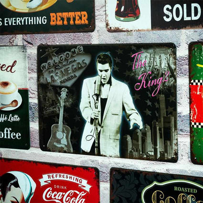 The King2 Singer Number Plates Big Wall Sign | 12 x 8 inches