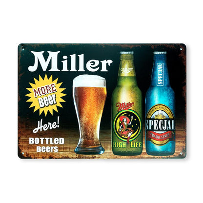 Miller Bottles Number Plates Big Wall Sign | 12 x 8 inches