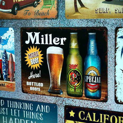 Miller Bottles Number Plates Big Wall Sign | 12 x 8 inches