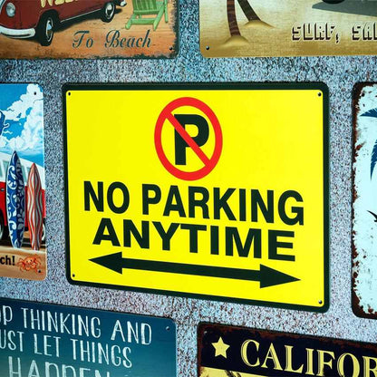 No Parking Anytime Number Plates Big Wall Sign | 12 x 8 inches