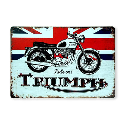 Triumph Number Plates Big Wall Sign | 12 x 8 inches