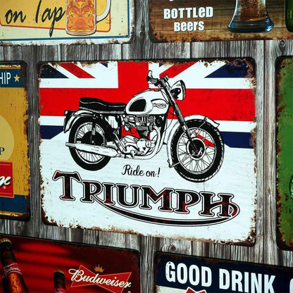 Triumph Number Plates Big Wall Sign | 12 x 8 inches