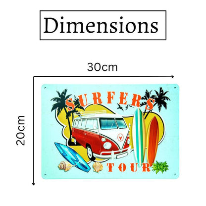 Volkswagen Surfers Tour Number Plates Big Wall Sign | 12 x 8 inches