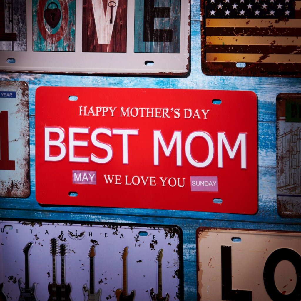 Happy Mother'S Day Number Plates Wall Sign | 6 x 1 x 12 inches