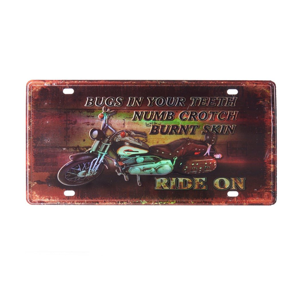 Motor Ride On Number Plates Wall Sign | 6 x 1 x 12 inches