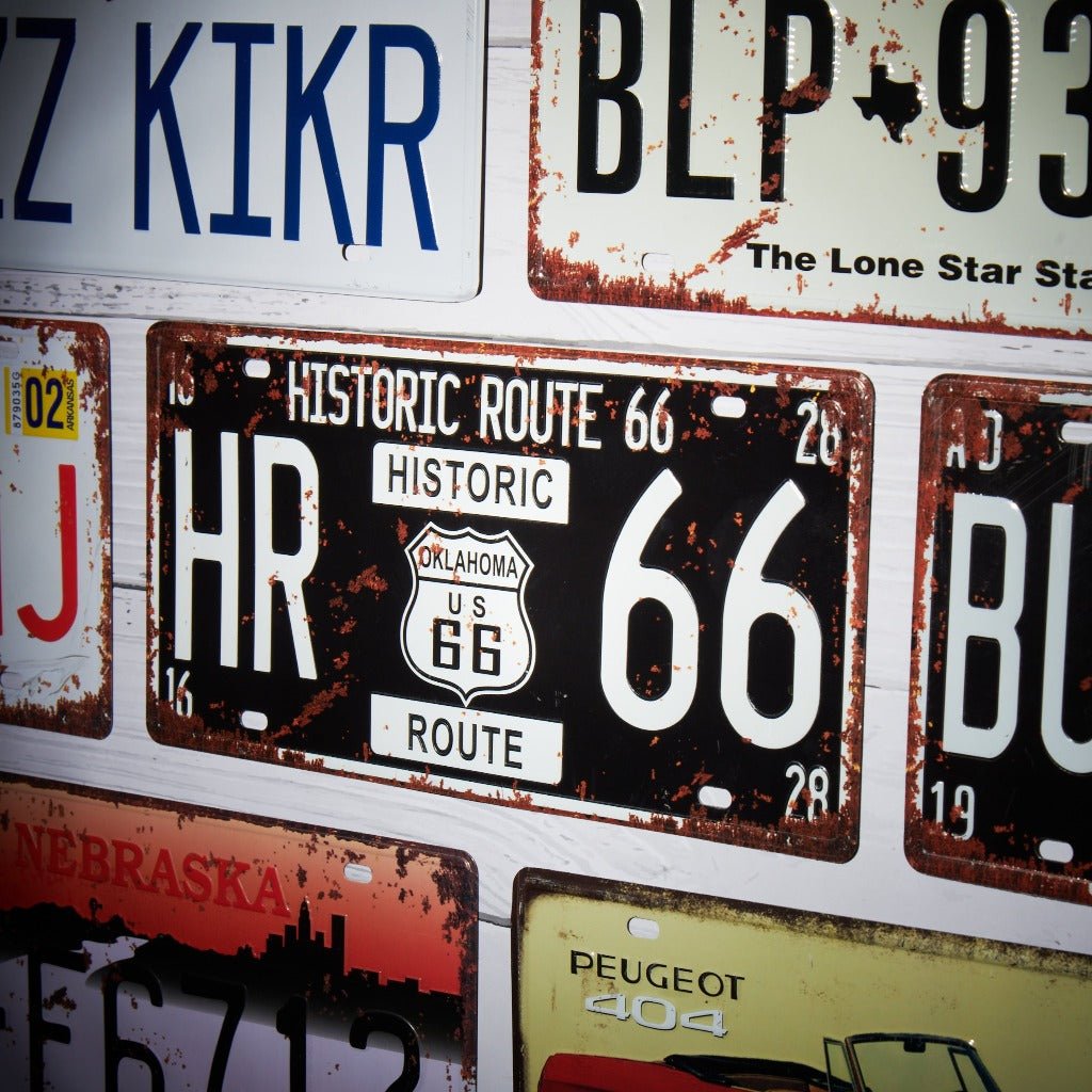 Historic Route 66 Number Plates Wall Sign | 6 x 1 x 12 inches