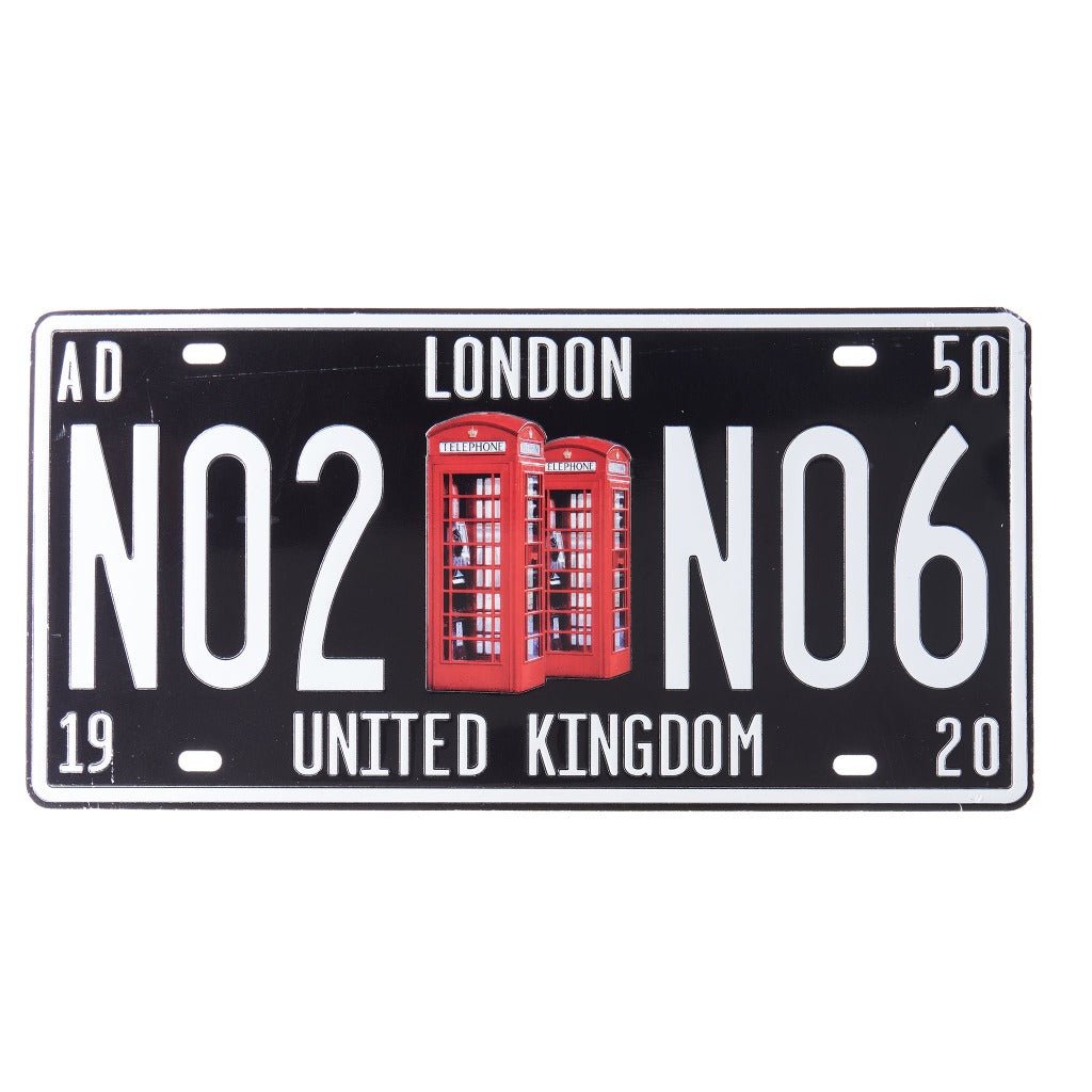 London Telephone Booth Number Plates Wall Sign | 6 x 1 x 12 inches