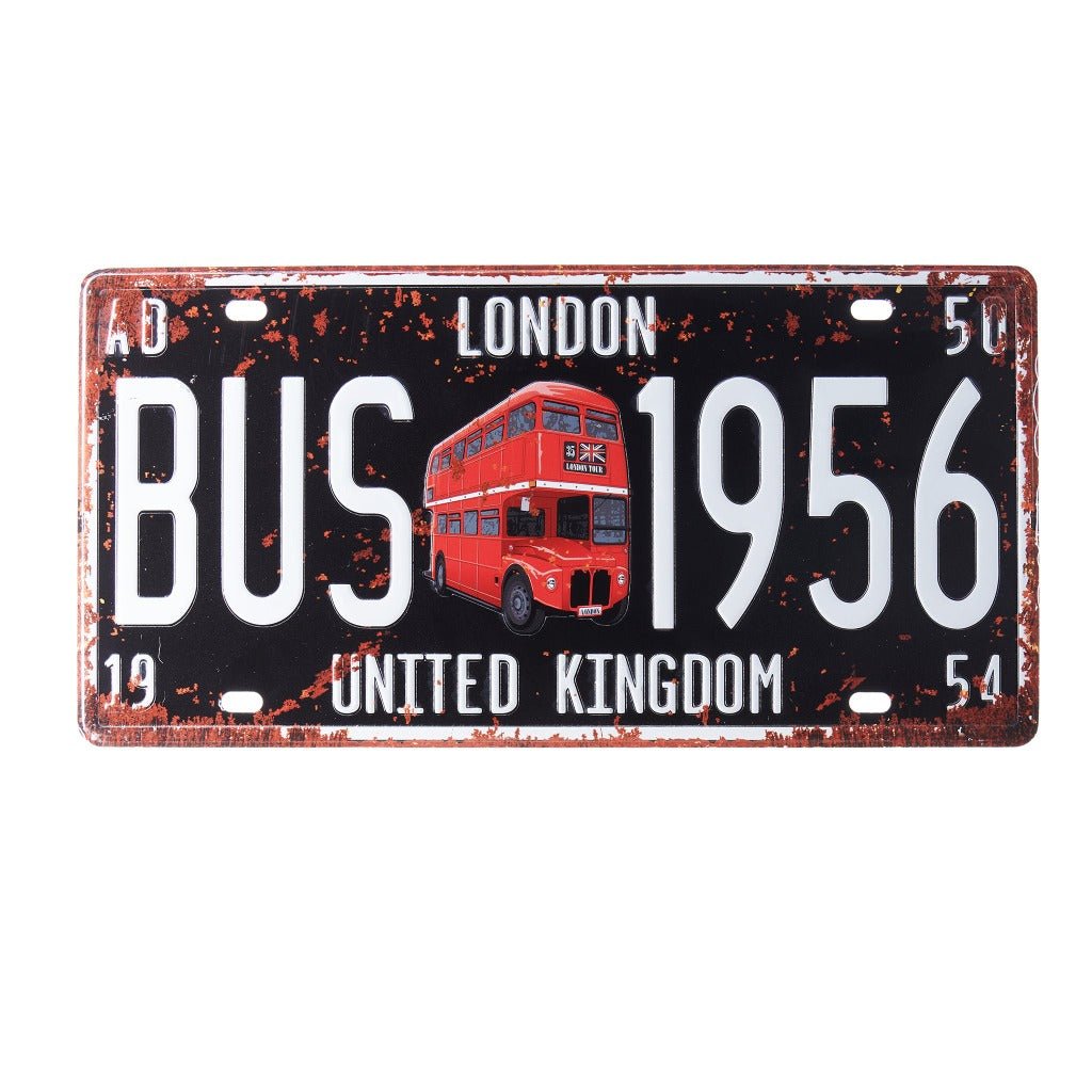 London Bus 1956 Number Plates Wall Sign | 6 x 1 x 12 inches