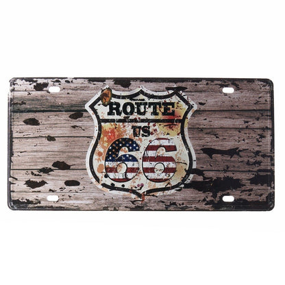 Route Us 66 Wood Number Plates Wall Sign | 6 x 1 x 12 inches