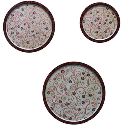 Small Flower Painted White Wall Decorative Plates | Set of 3 Default Title