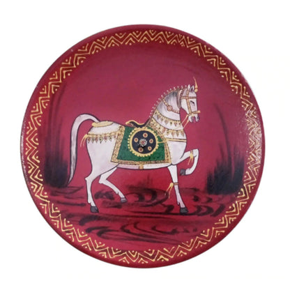 Horse Printed Wooden Handpainted Wall Plate Decor |12 Inch Default Title
