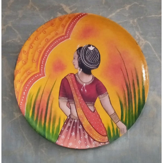 Women Printed Wooden Handpainted Wall Plate Decor | 12 Inch Default Title