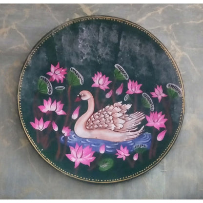 Swan Printed Wooden Handpainted Wall Plate Décor |12 Inch Default Title