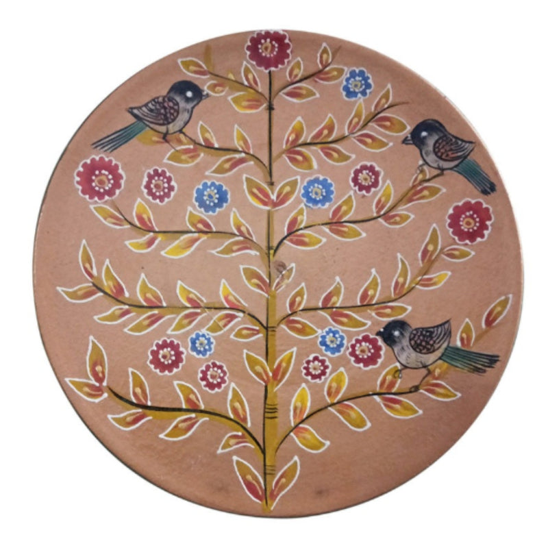 Birds on Tree Printed Wooden Handpainted Wall Plate Décor |12 Inch Default Title