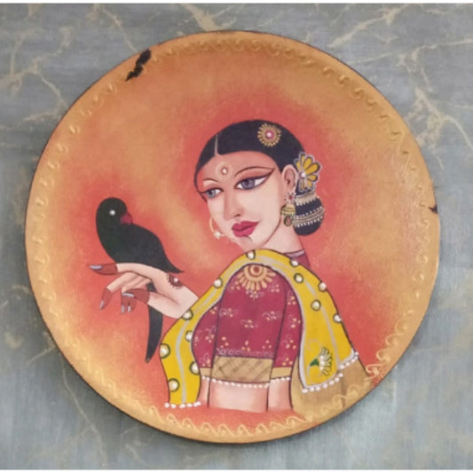 Art of Rajasthan Wooden Handpainted Wall Plate Decor | 12 Inch Default Title