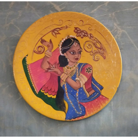 Art of Rajasthan Wooden Handpainted Wall Plate Decor |12 Inch Default Title
